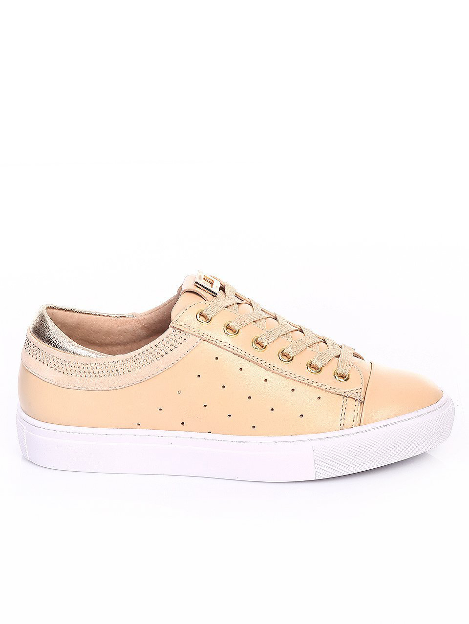 дамски обувки от естествена кожа и естествен велур 3I-17404 beige