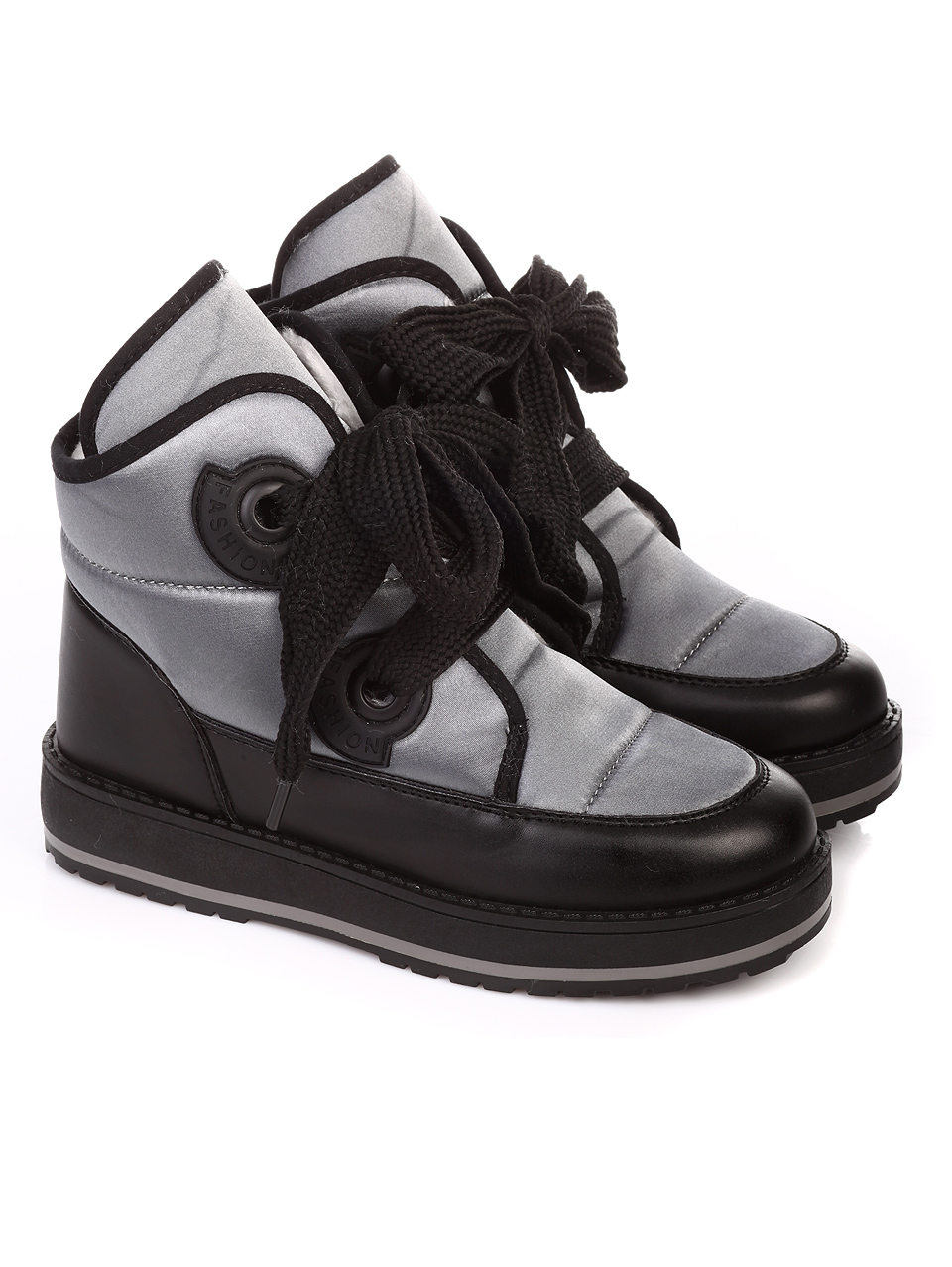 Ежедневни дамски боти в сиво 2U-18658 grey