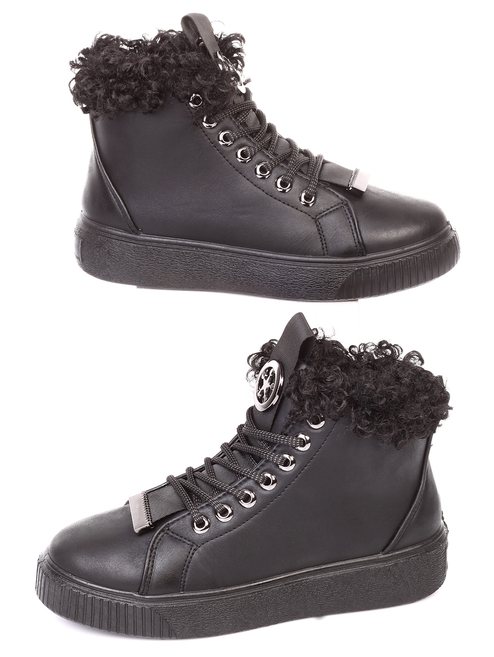 Ежедневни дамски боти в черно 2U-18633 black 