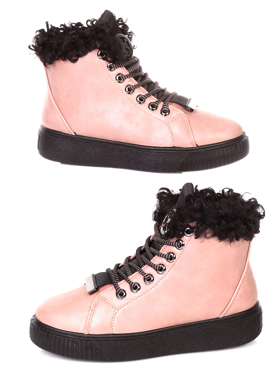 Ежедневни дамски боти в розово 2U-18633 pink 