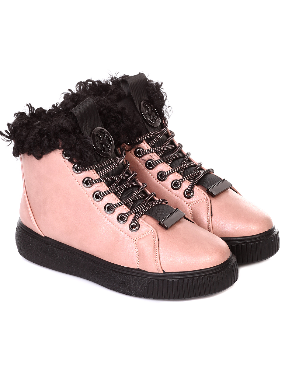 Ежедневни дамски боти в розово 2U-18633 pink 