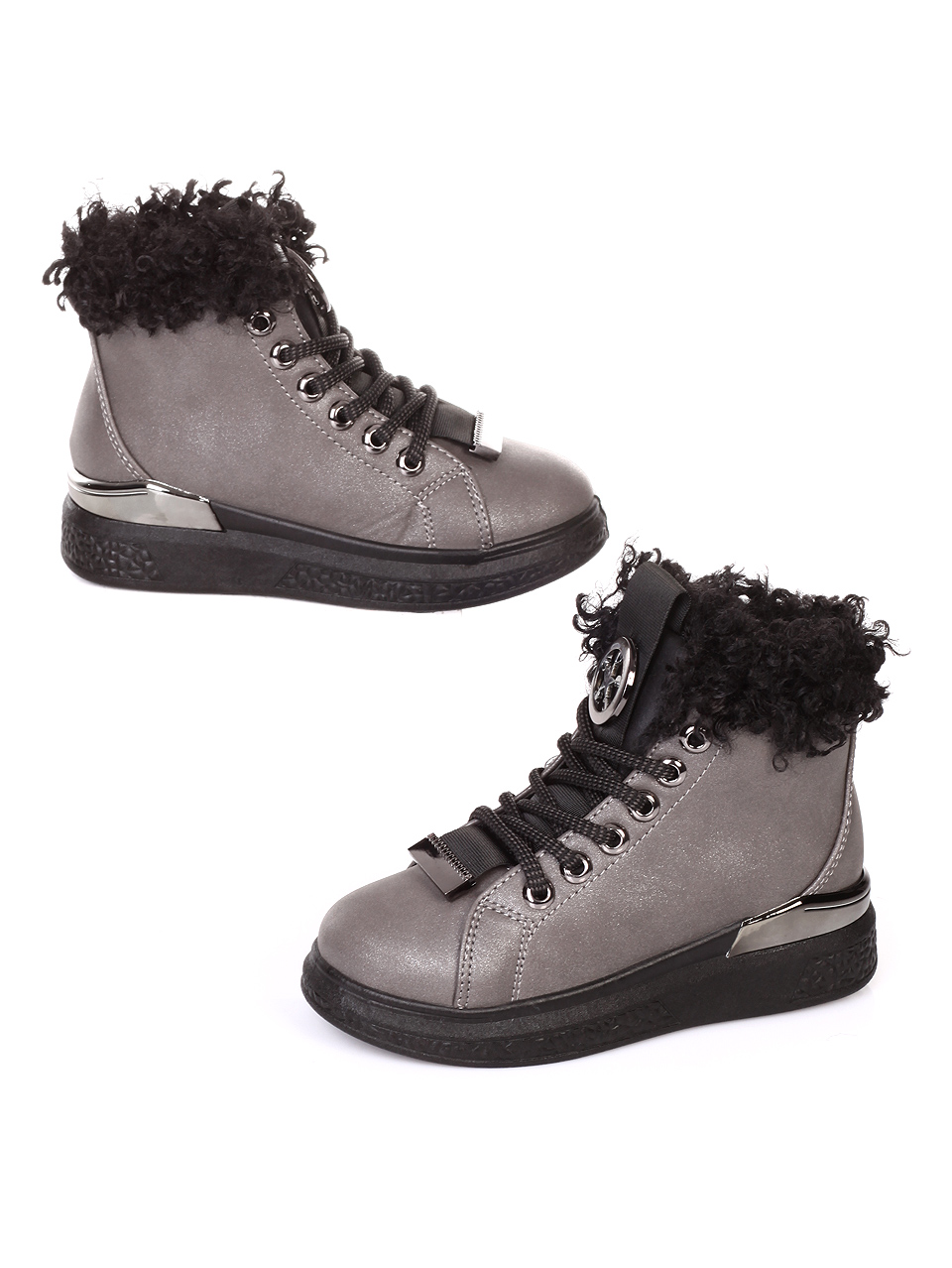 Ежедневни детски боти в сиво 19U-18634 pewter