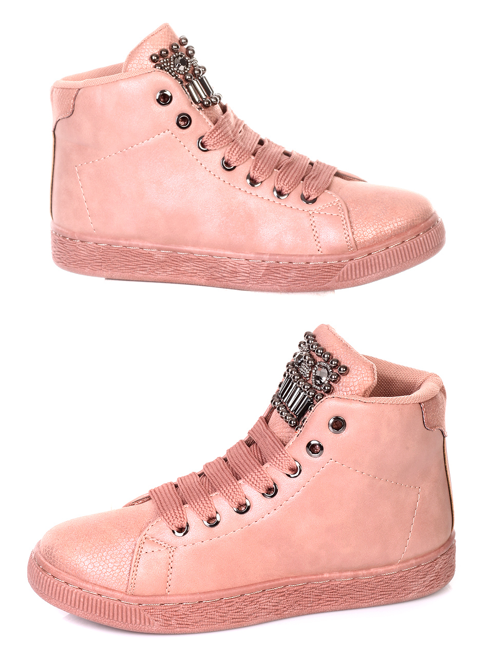 Ежедневни дамски боти в розово 2U-18637 pink