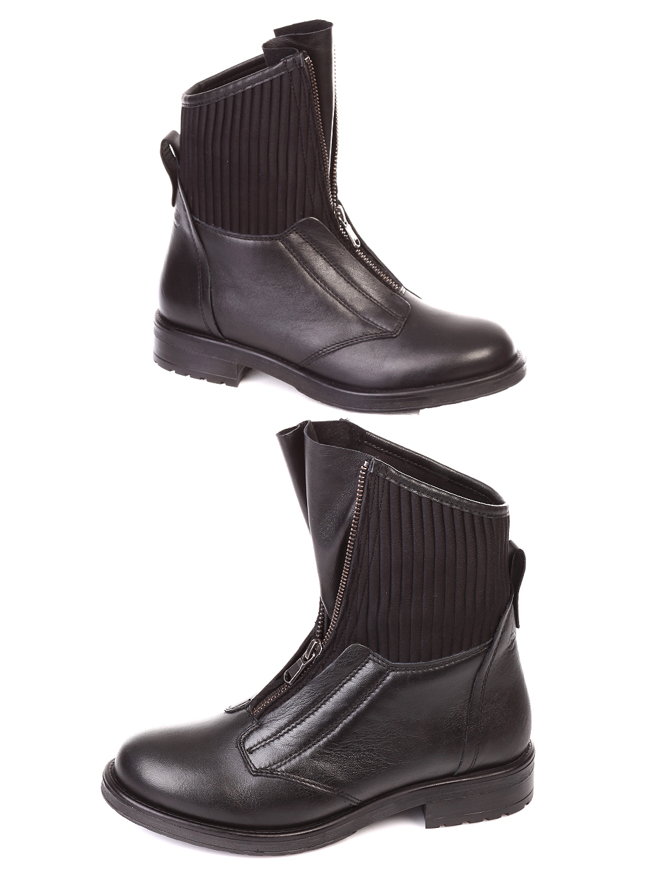 Ежедневни дамски боти от естествена кожа 2AB-18897 black