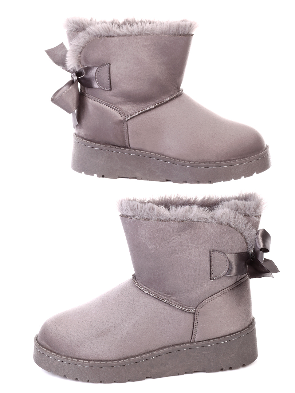 Ежедневни дамски боти в сиво 2U-18635 grey