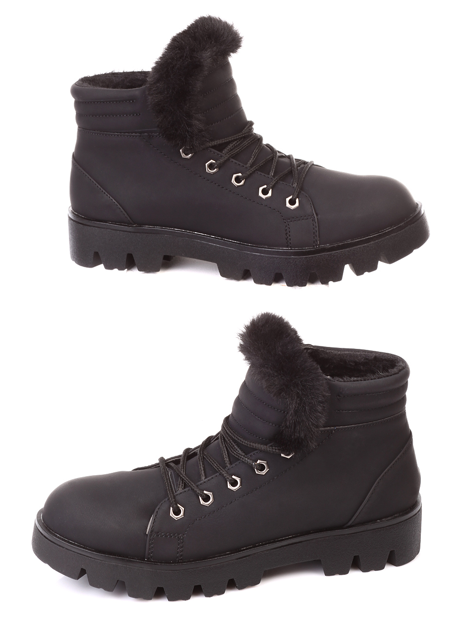 Ежедневни дамски ботив черно 2U-18654 black