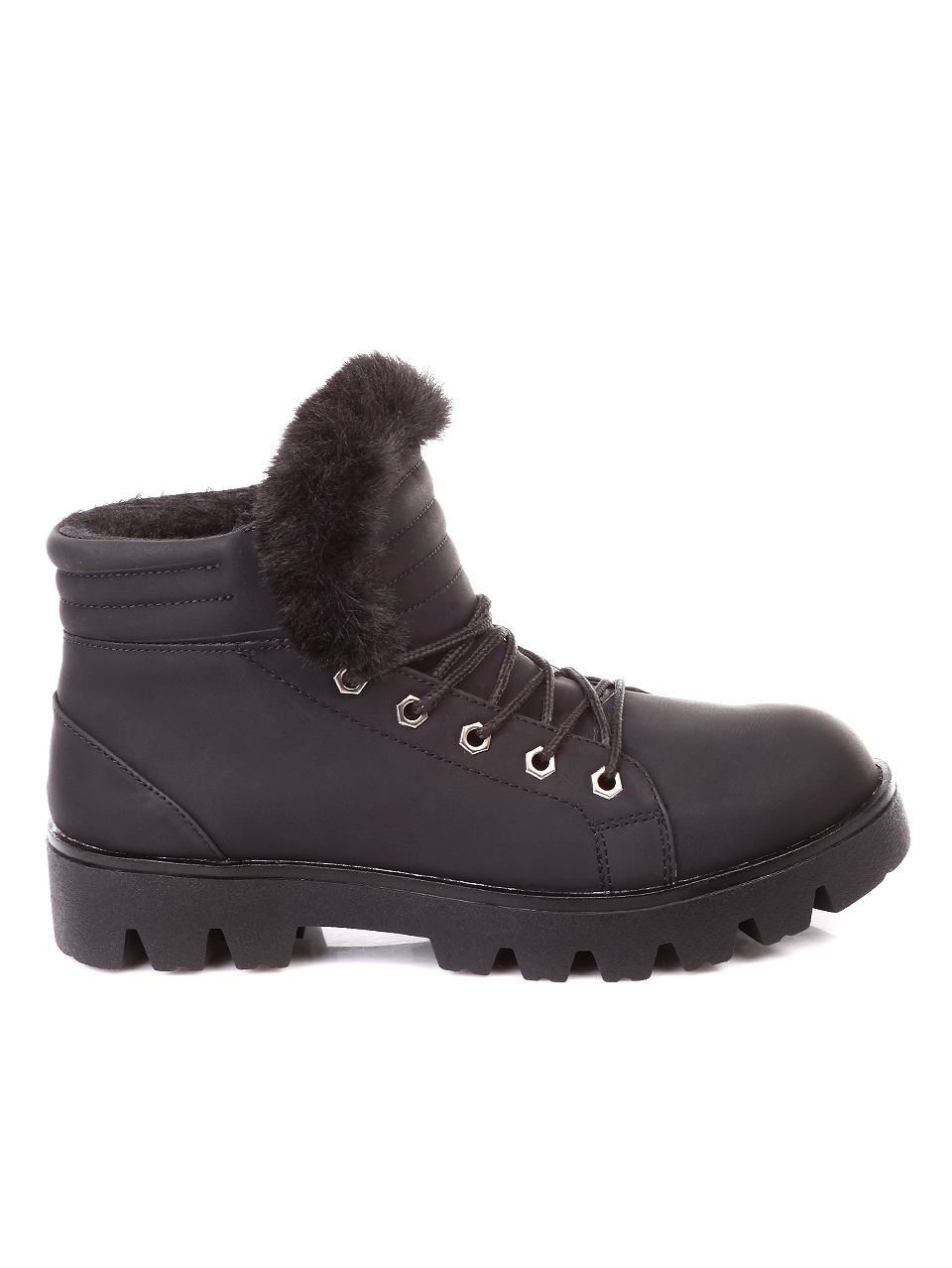 Ежедневни дамски ботив черно 2U-18654 black