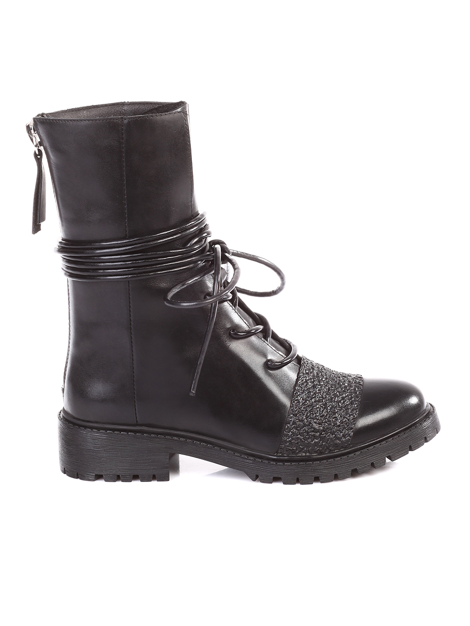 Ежедневни дамски боти от естествена кожа 2AB-18876 black