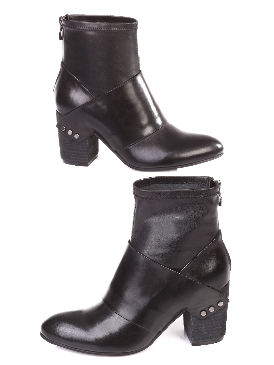 Елегантни дамски боти от естествена кожа 2AB-18883 black