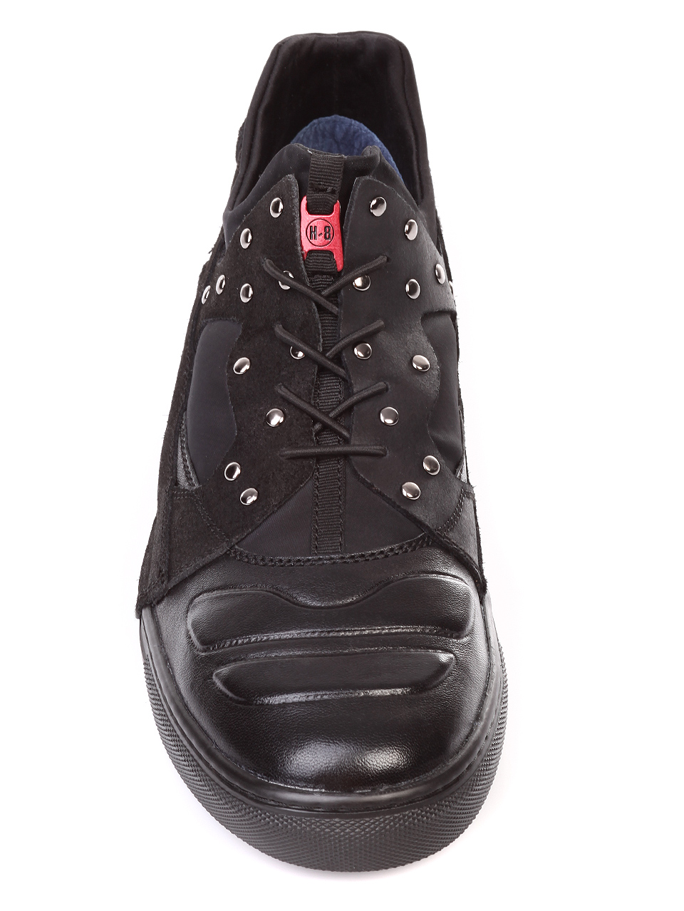 Ежедневни мъжки обувки от естествена кожа и неопрен 7AB-18889 black