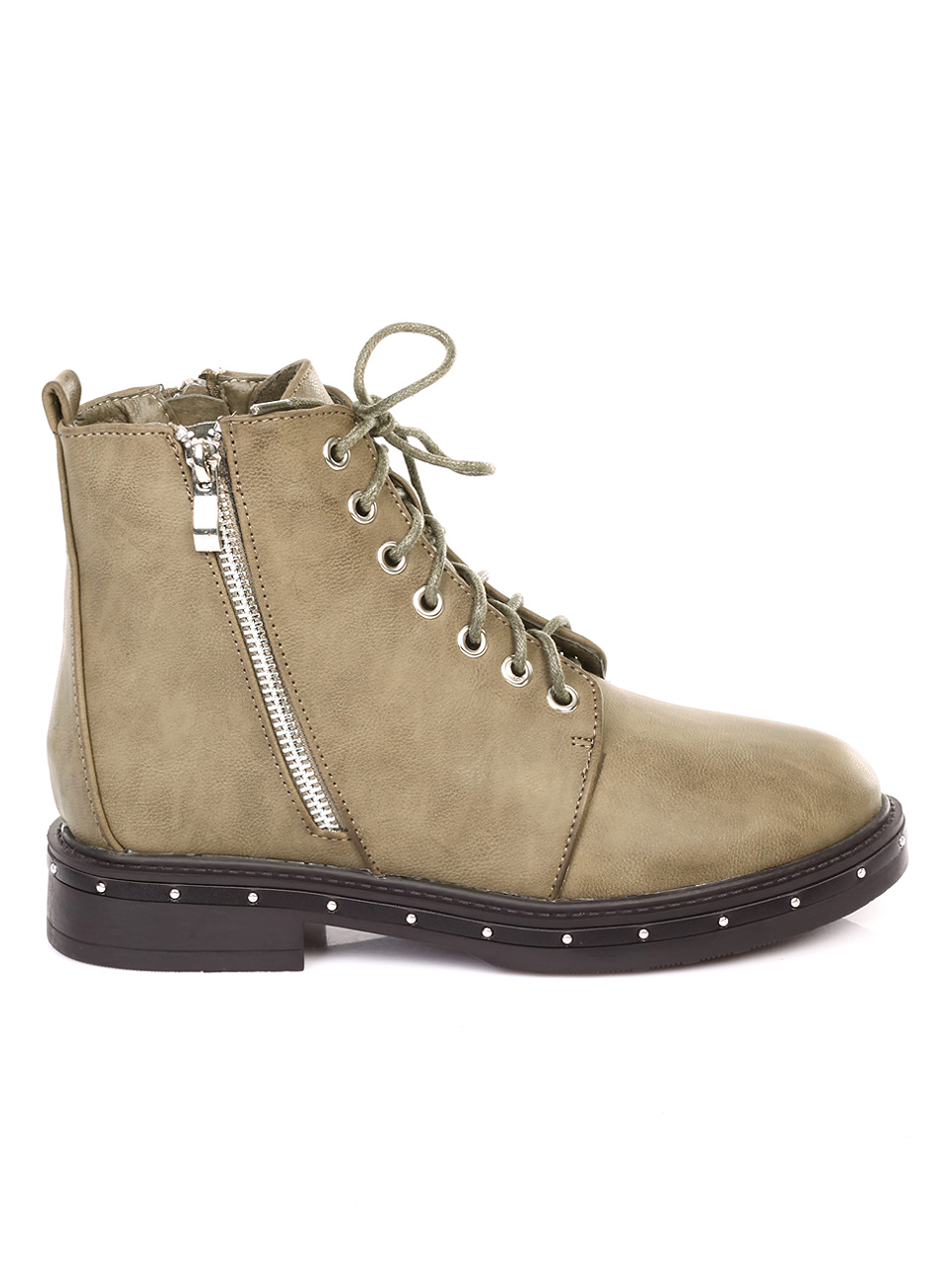 Ежедневни дамски боти в цвят каки 2G-18860 khaki
