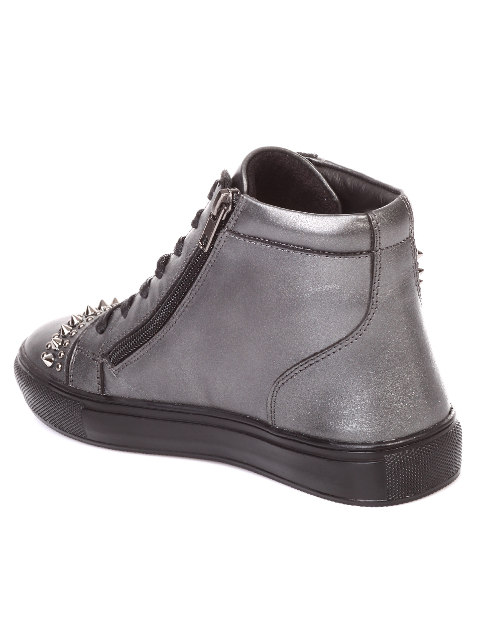 Ежедневни дамски боти от естествена кожа 2AB-18690 pewter