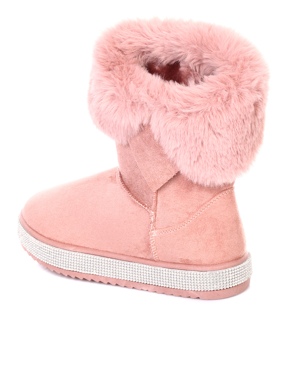 Ежедневни топли дамски боти в розово 2U-18989 pink