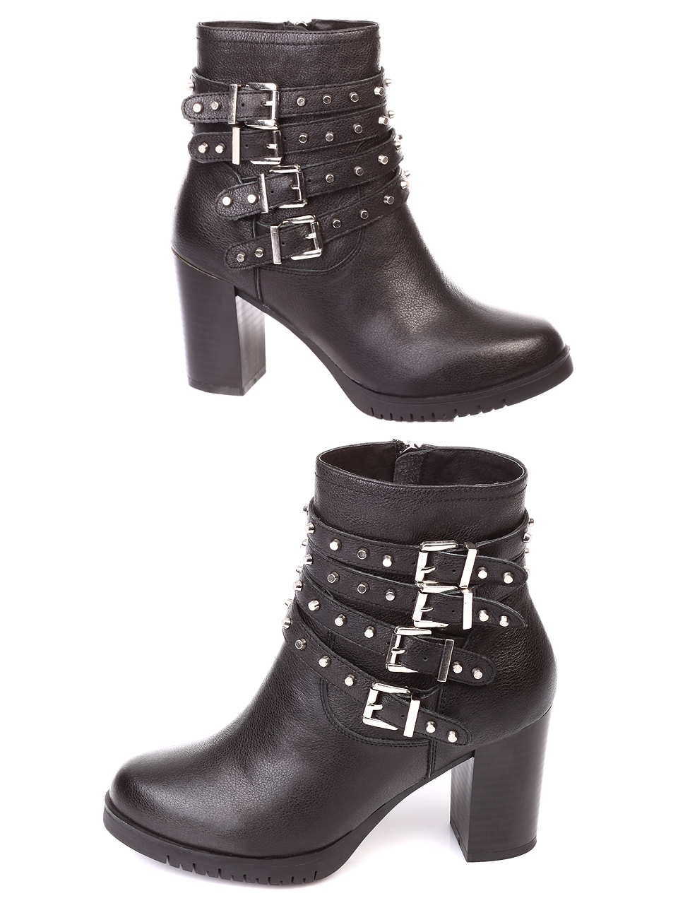 Ежедневни дамски боти от естествена кожа 2AB-18693 black