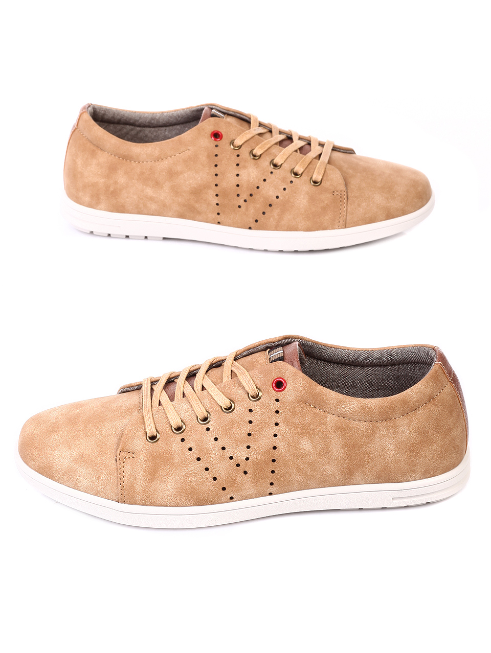 Ежедневни мъжки обувки в бежово 7N-19076 beige