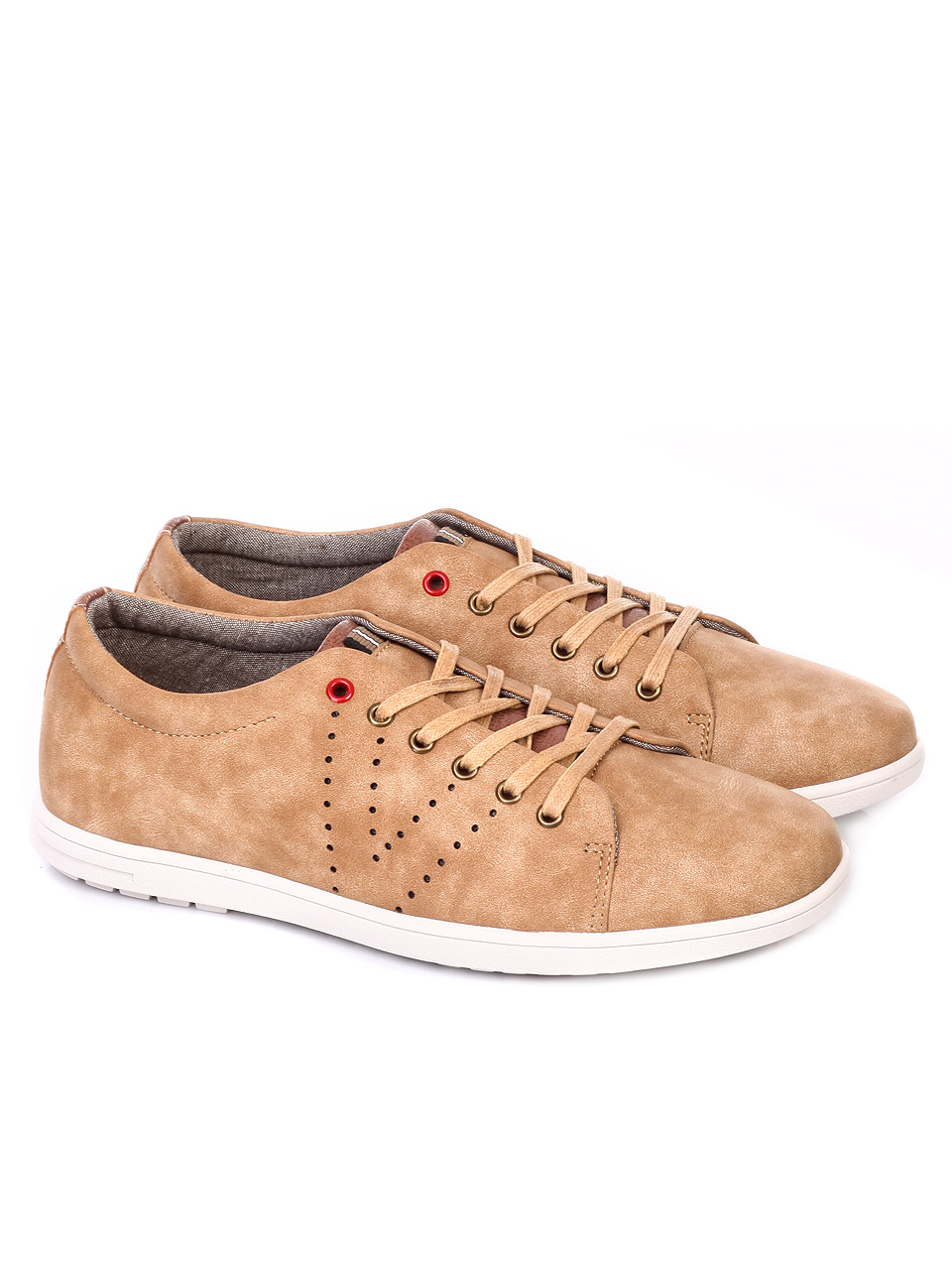 Ежедневни мъжки обувки в бежово 7N-19076 beige