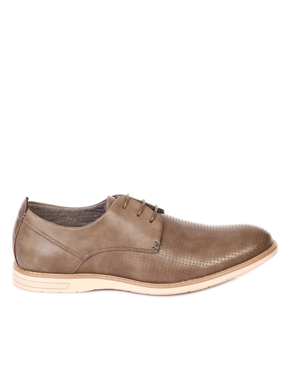 Ежедневни мъжки обувки в бежово 7N-19086 taupe