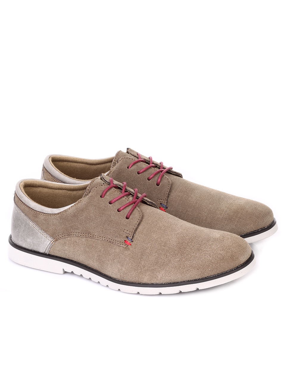 Ежедневни мъжки обувки от естествен велур 7N-19091 grey