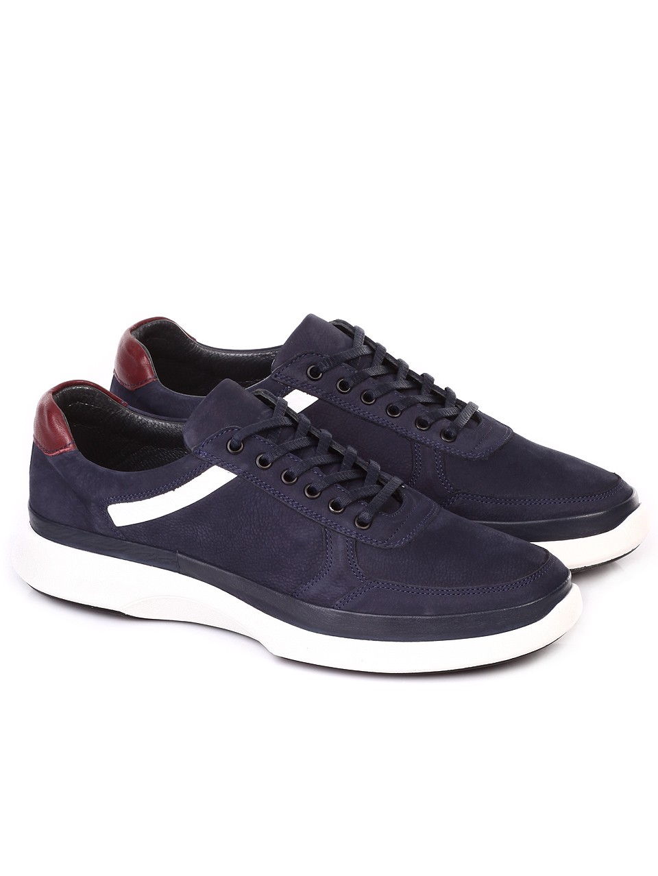 Ежедневни мъжки обувки от естествен набук 7AT-19430 navy nubuck
