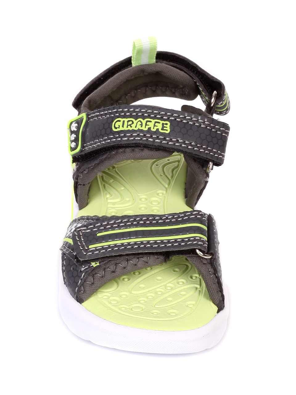 Ежедневни детски сандали,със светещи елементи, в сиво 17K-19215 d.grey/lime