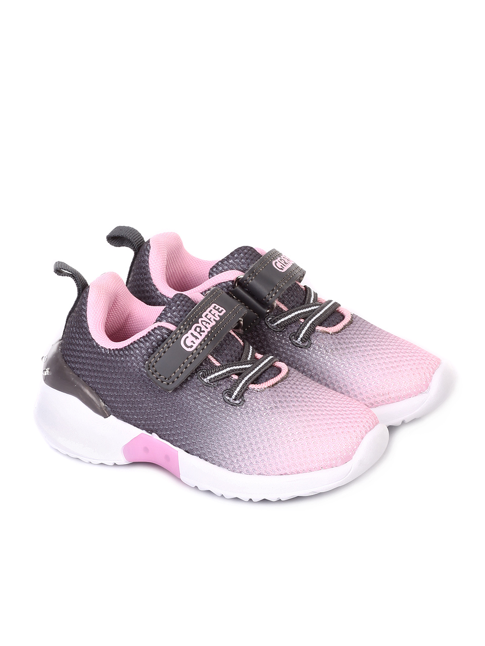 Ежедневни детски обувки със светещи елементи 18K-19217 d.grey/pink