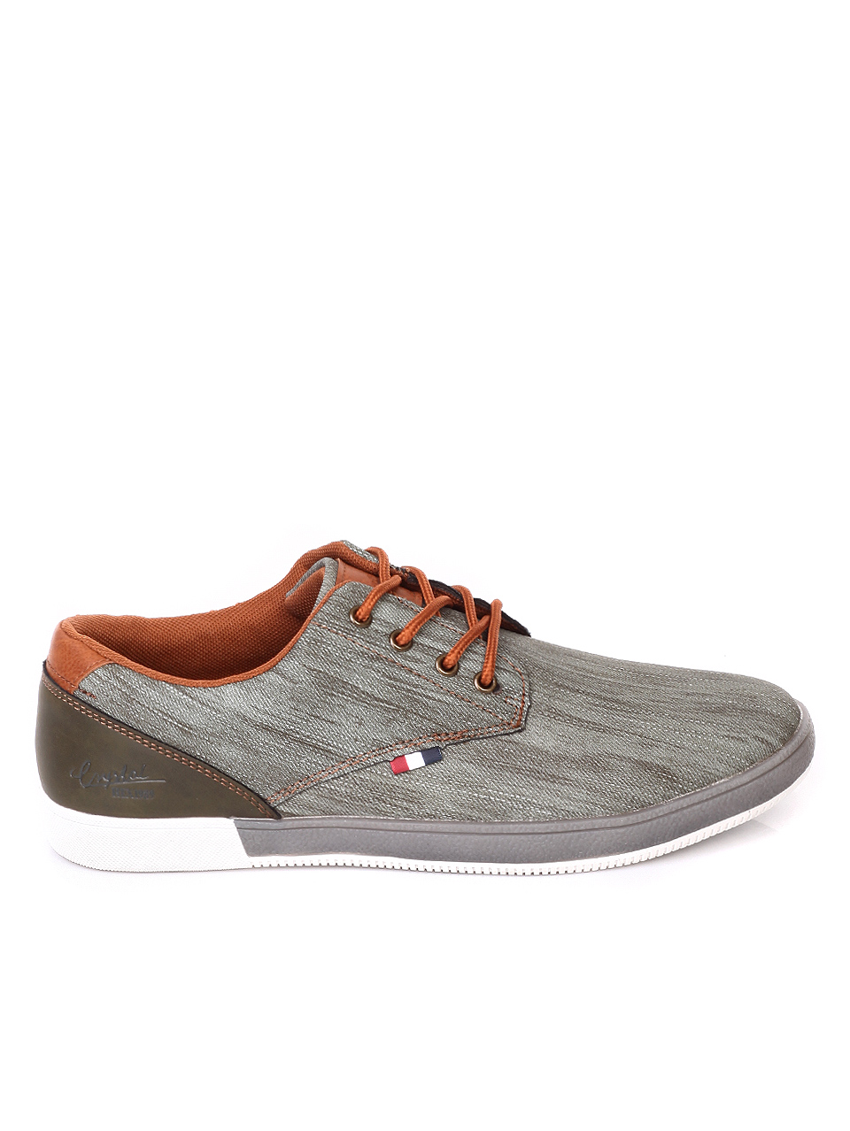 Ежедневни мъжки обувки  в цвят каки 7U-19174 khaki