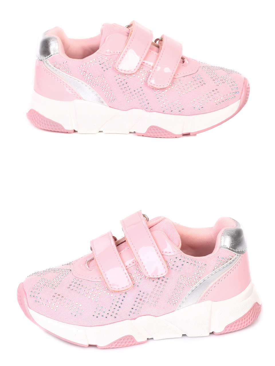 Ежедневни детски обувки с велкро закопчаване в розово 18P-19002 pink