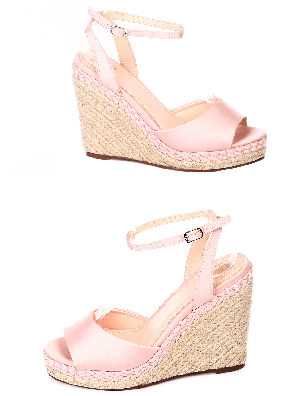 Ежедневни дамски сандали на платформа 4L-19243 pink