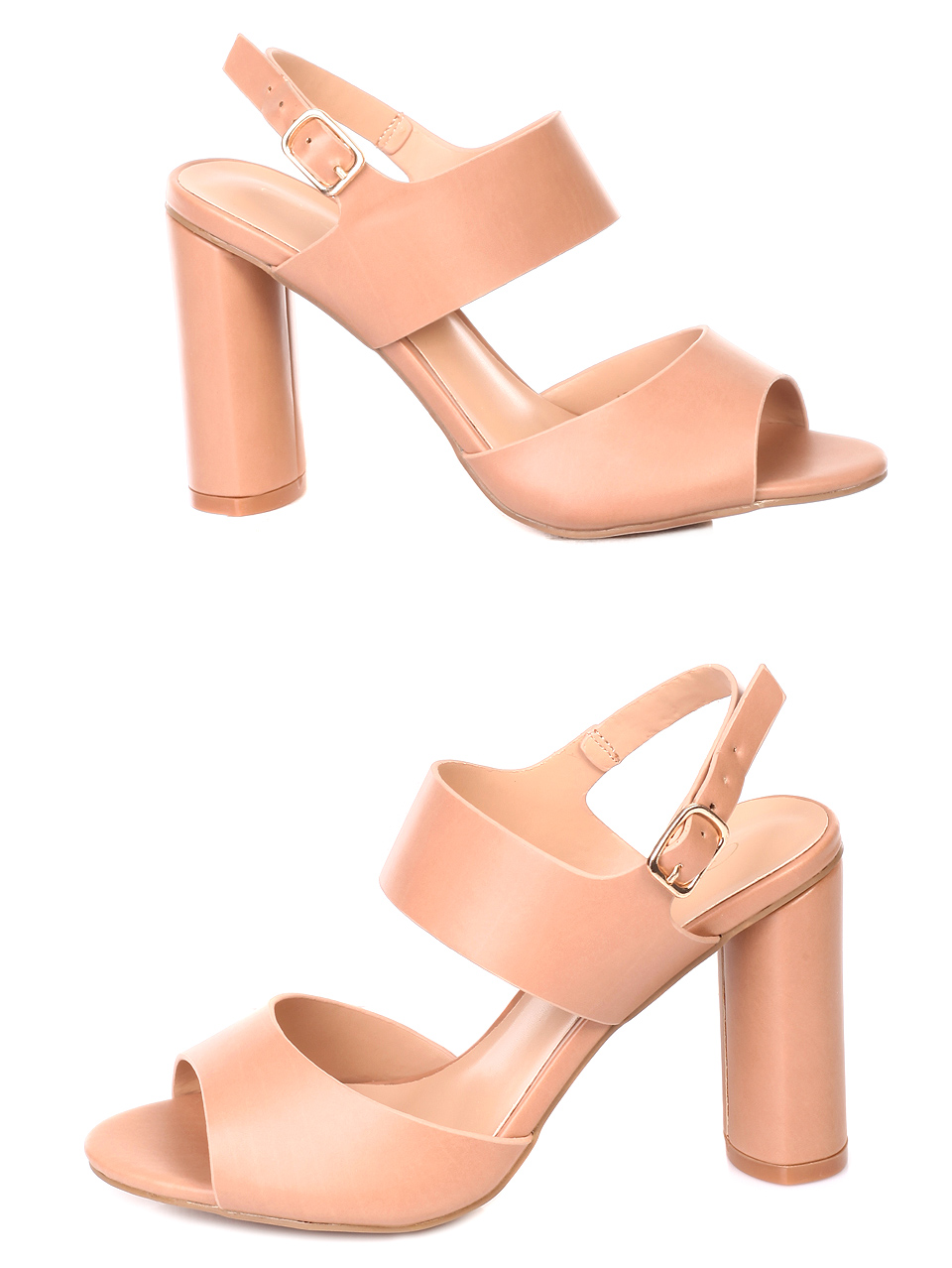 Елегантни дамски сандали на ток в бежово 4F-19255 beige