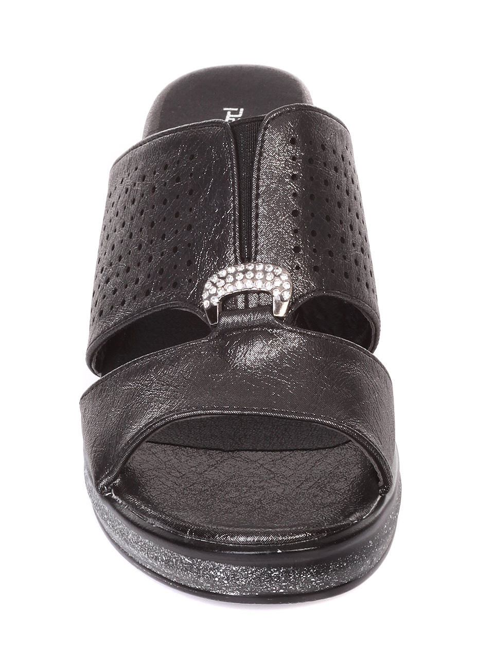 Ежедневни дамски чехли на платформа в сиво 5D-19186 black