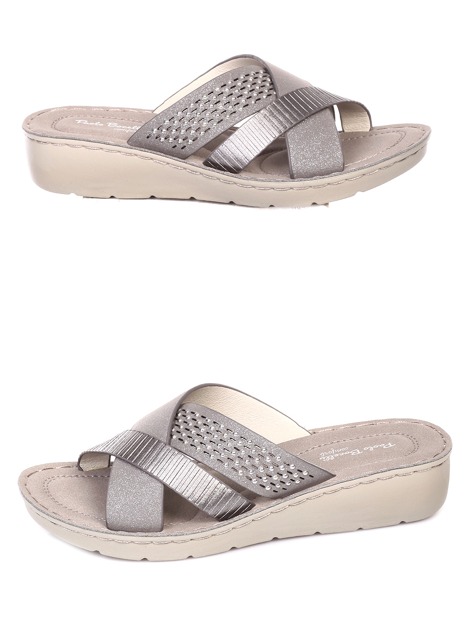 Ежедневни дамски чехли в сиво 5C-19294 grey