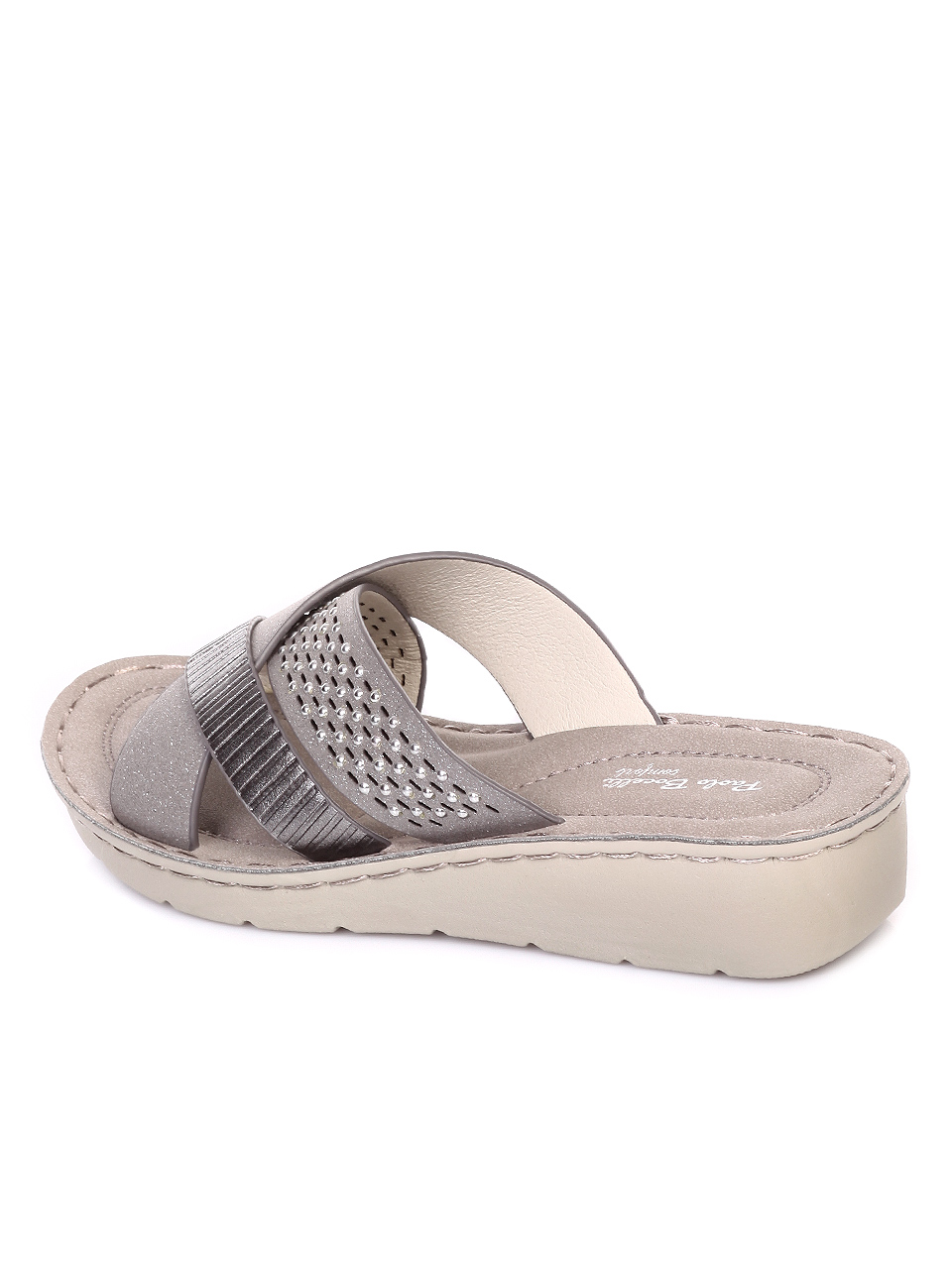 Ежедневни дамски чехли в сиво 5C-19294 grey
