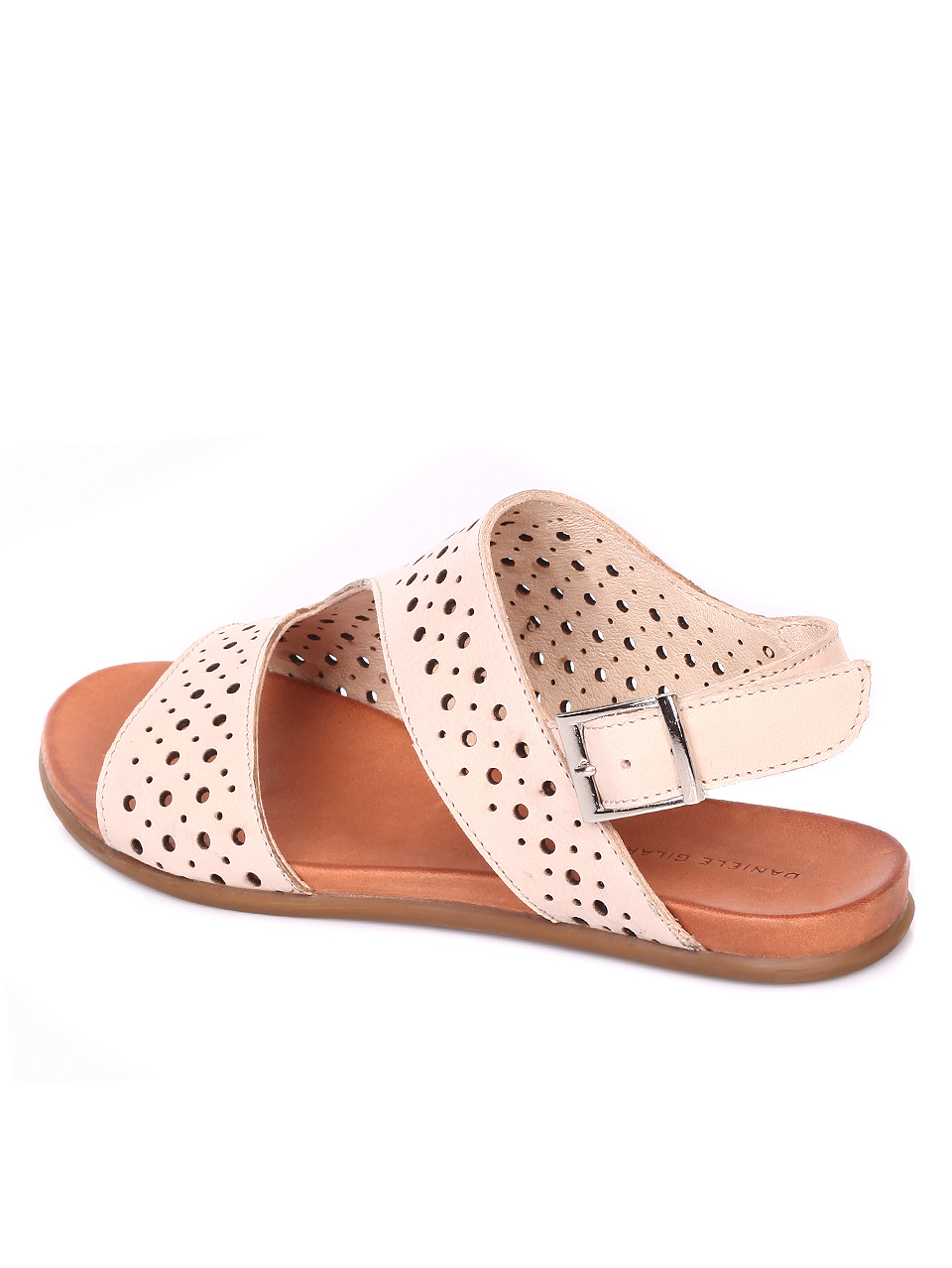 Ежедневни дамски сандали от естествена кожа 4AB-19482 lt.beige
