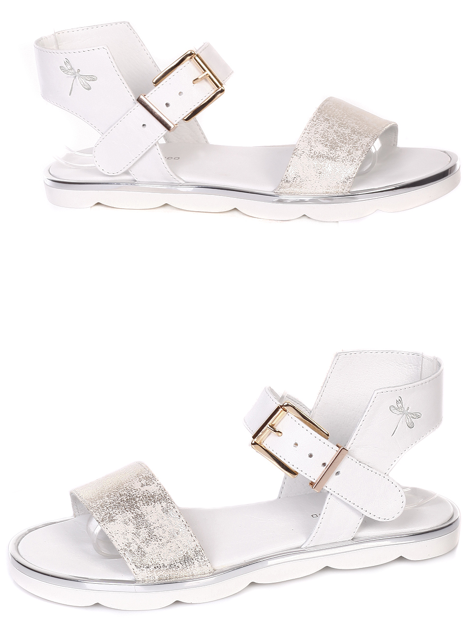 Ежедневни дамски сандали от естествена кожа 4AB-19484 white