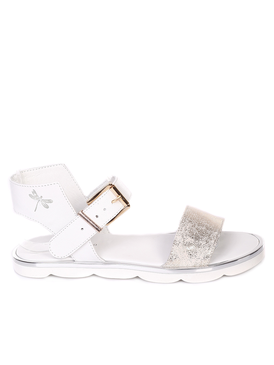 Ежедневни дамски сандали от естествена кожа 4AB-19484 white