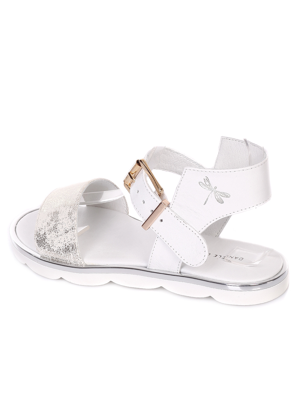 Ежедневни дамски сандали от естествена кожа 4AB-19484 white