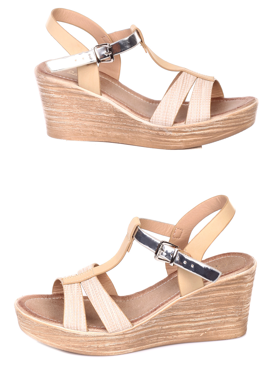 Ежедневни дамски сандали в бежово 4F-19332 beige