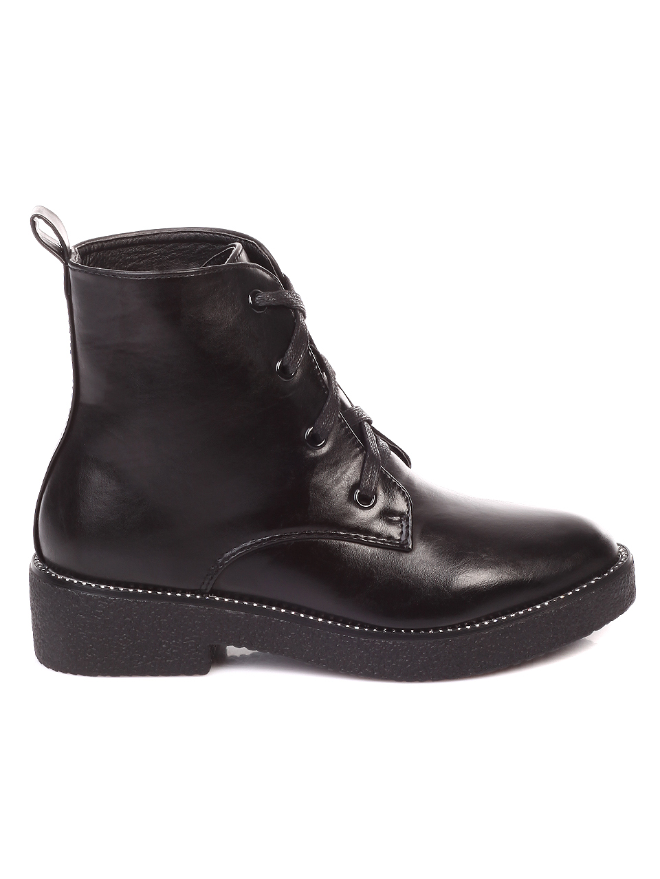 Ежедневни дамски боти в черно 2M-19513 black pu