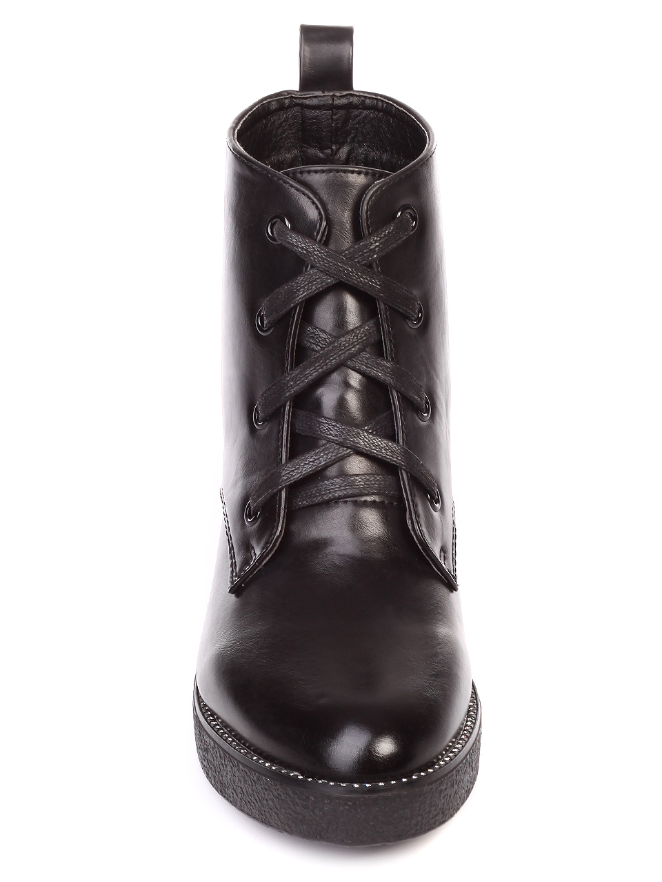 Ежедневни дамски боти в черно 2M-19513 black pu