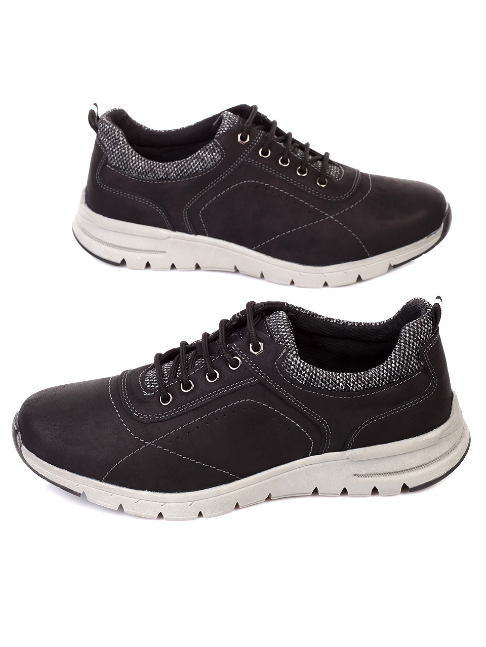 Ежедневни мъжки обувки в черно 7W-19705 black