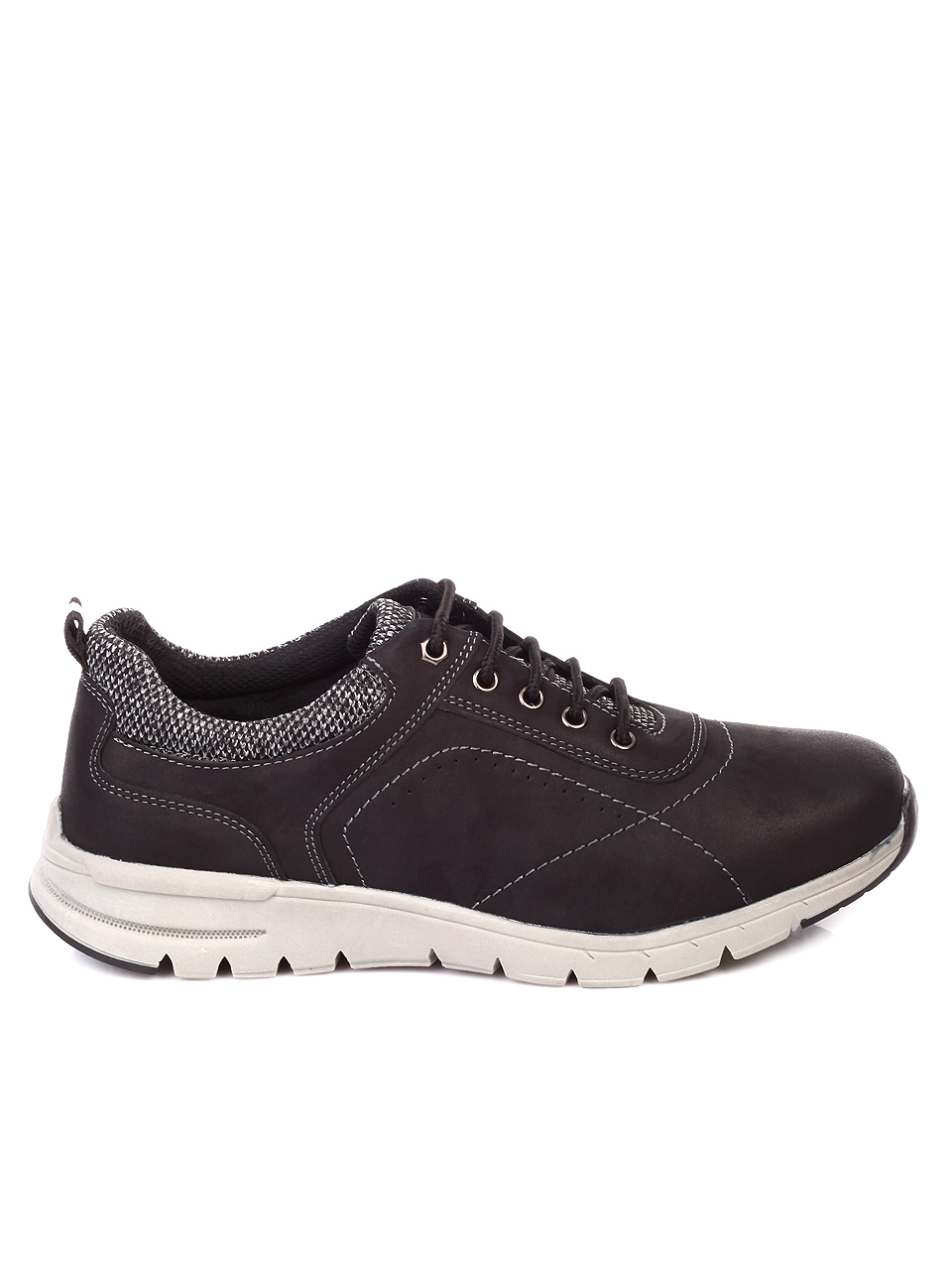 Ежедневни мъжки обувки в черно 7W-19705 black