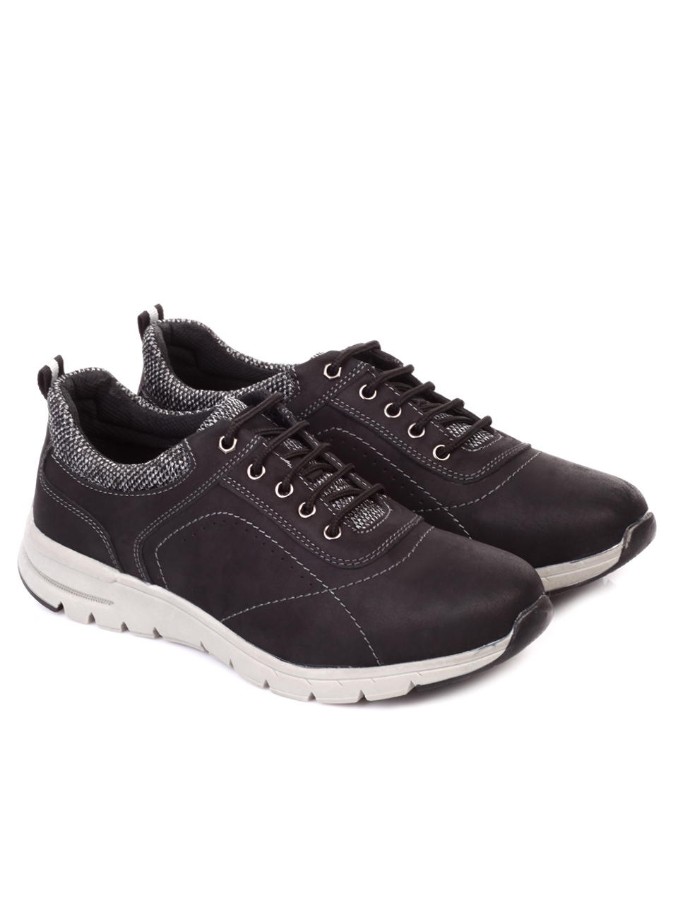 Ежедневни мъжки обувки в черно 7W-19705 black