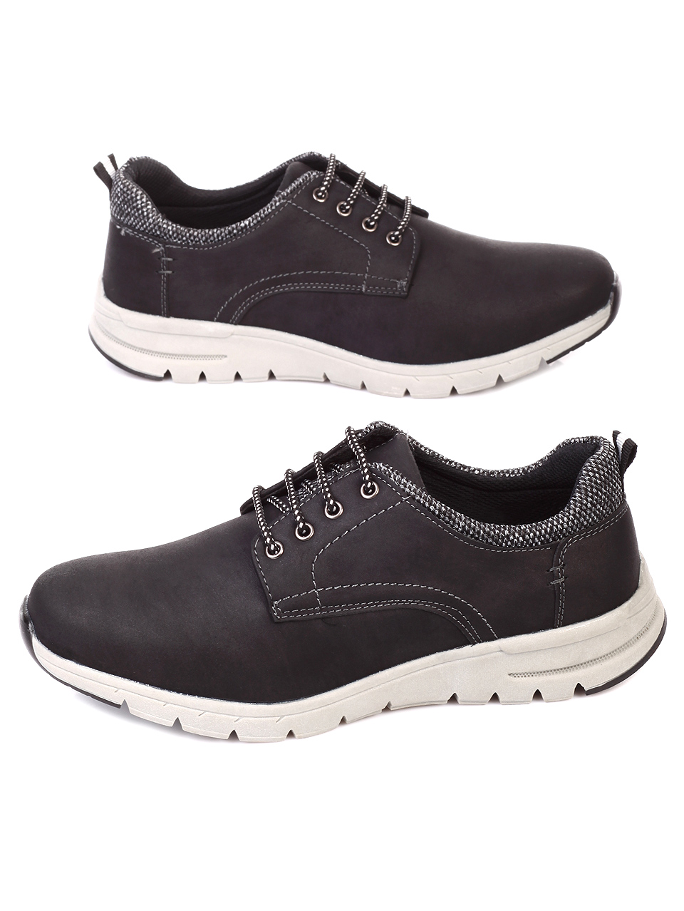 Ежедневни мъжки обувки в черно 7W-19706 black