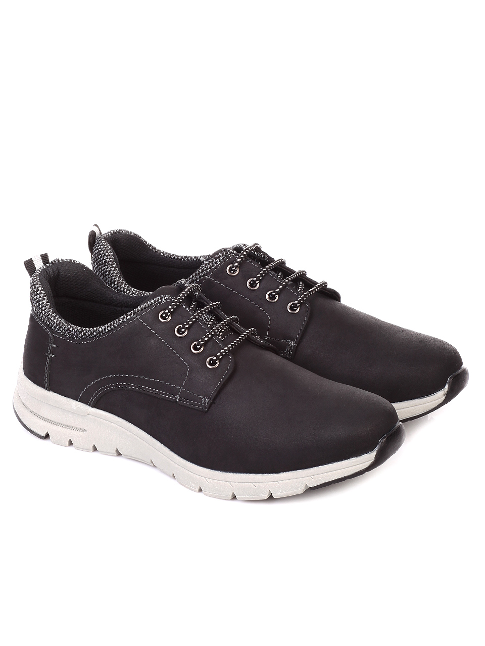 Ежедневни мъжки обувки в черно 7W-19706 black