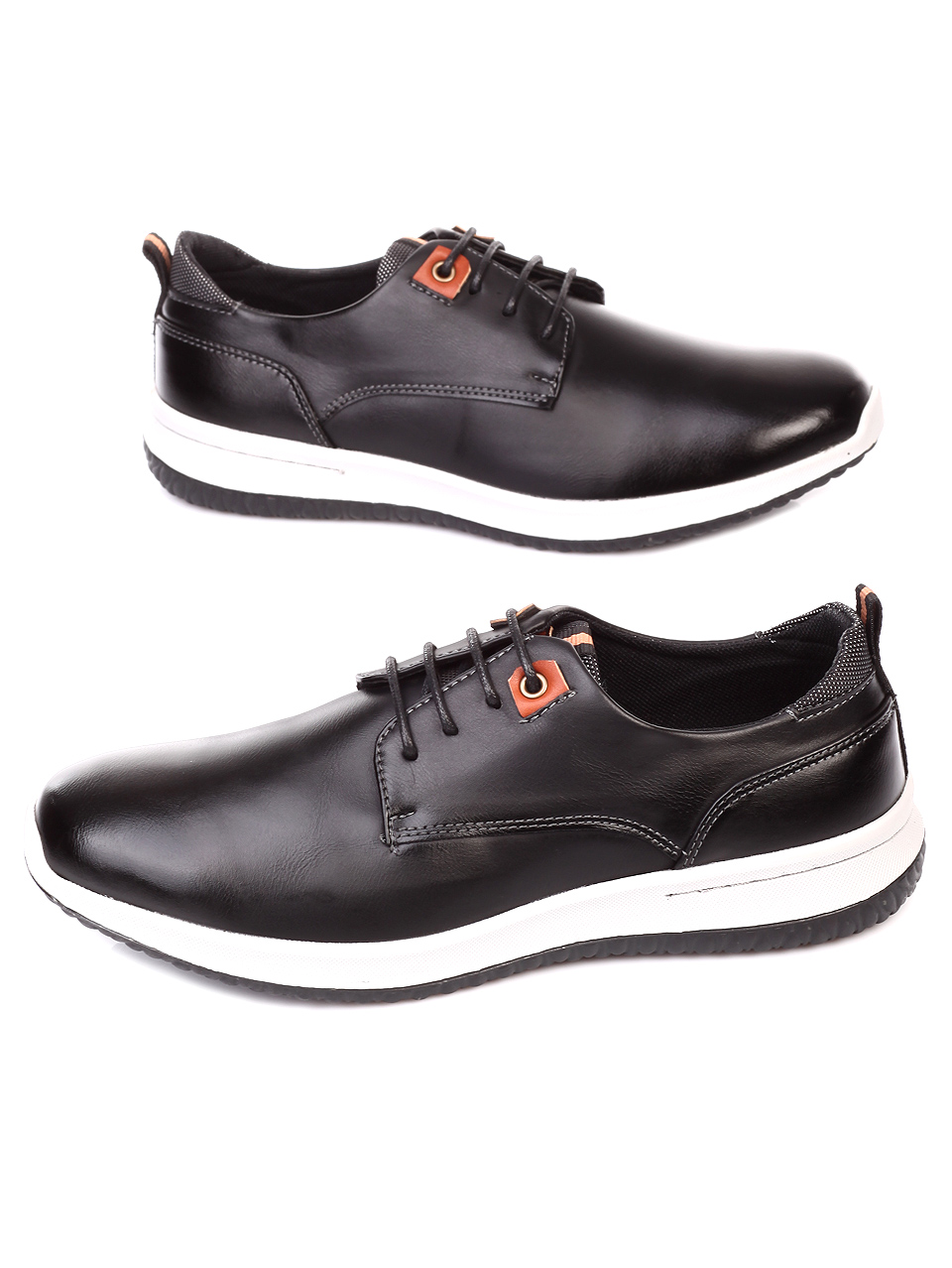 Ежедневни мъжки обувки в черно 7W-19711 black