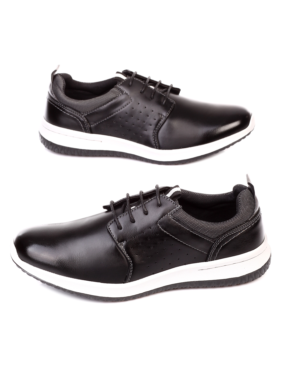 Ежедневни мъжки обувки в черно 7W-19712 black
