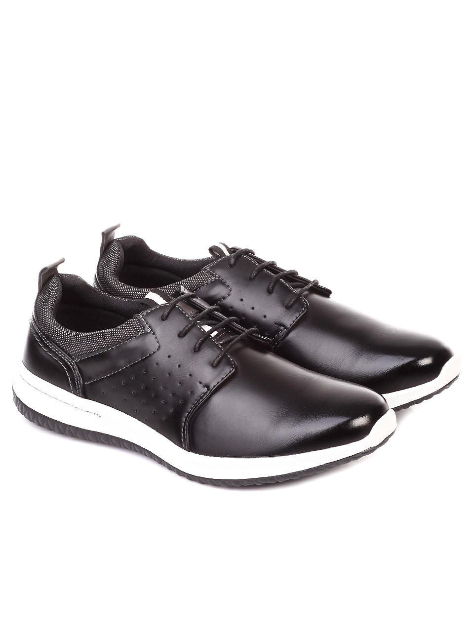 Ежедневни мъжки обувки в черно 7W-19712 black