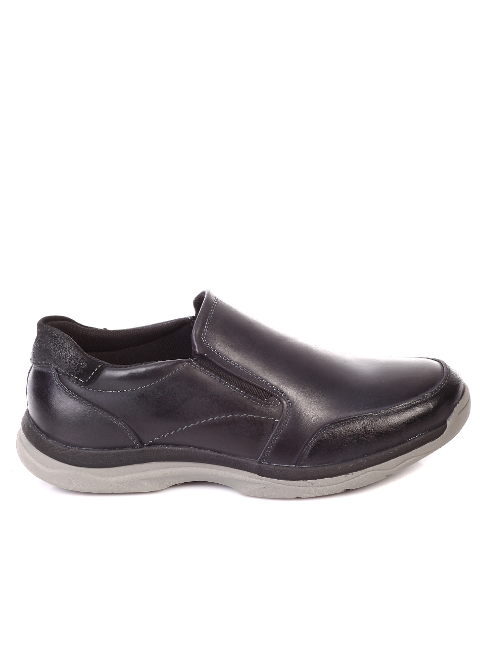 Ежедневни мъжки обувки от естествена кожа 7N-19766 black/navy
