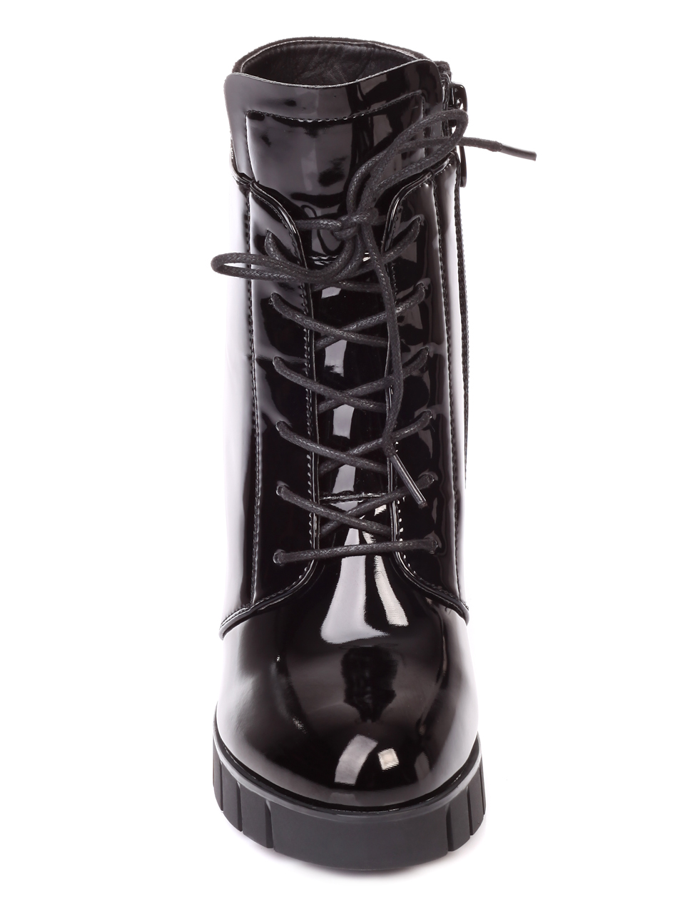 Дамски боти от лак в черно 2R-19649 black patent