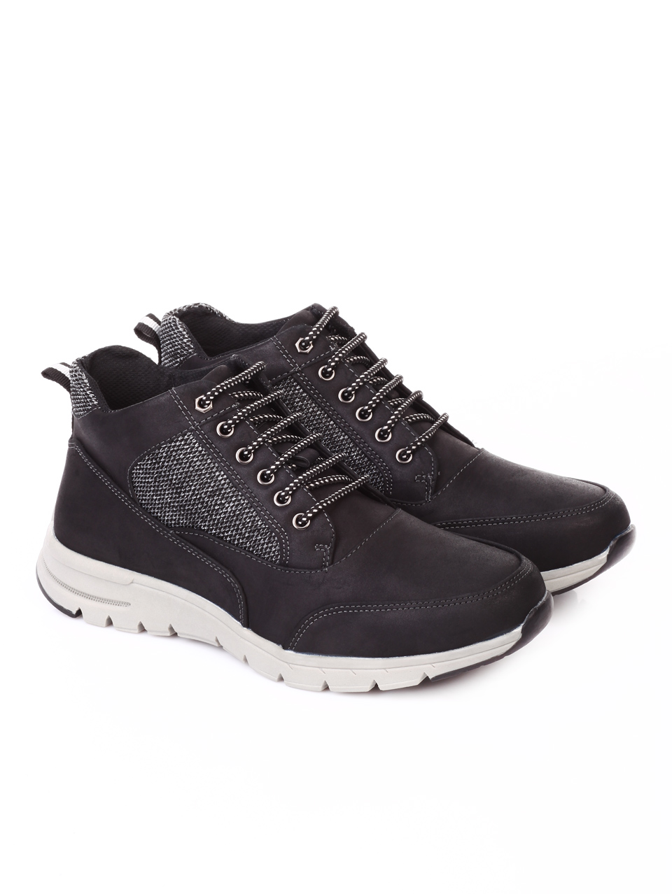 Ежедневни мъжки боти в черно 6W-19704 black